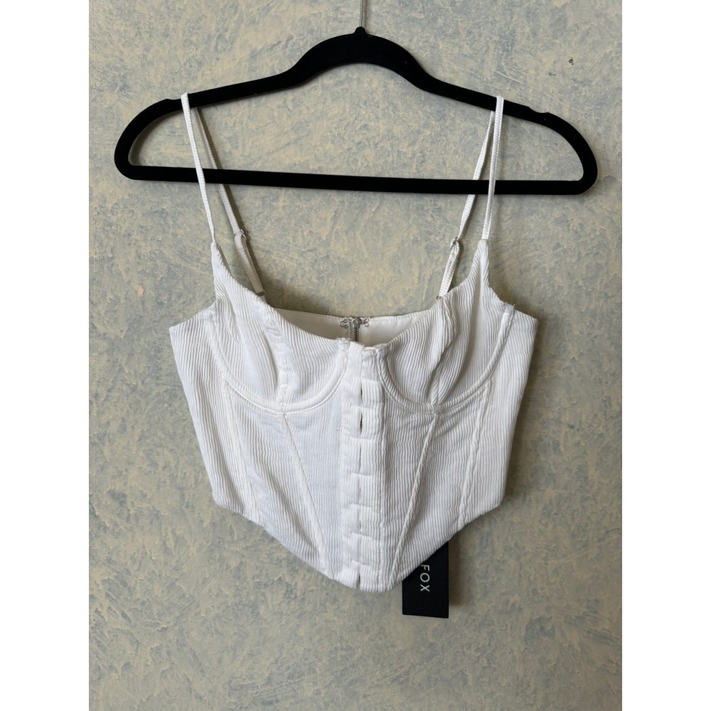 White Fox Stay Young Bustier Women S White NEW Corset Top Hook Eye Underwire